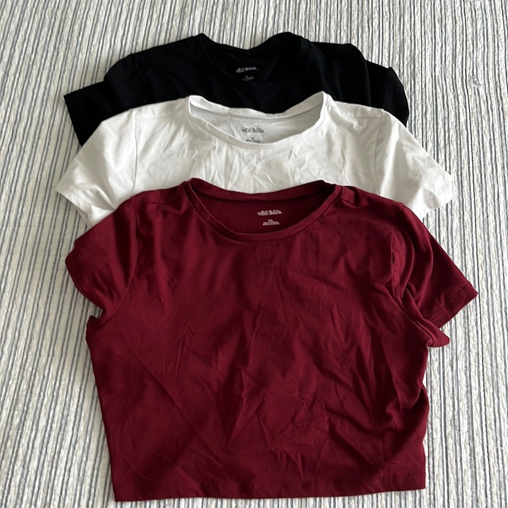 Lot of Wild Fable 2 xl, 1 xxl cropped crew neck tops